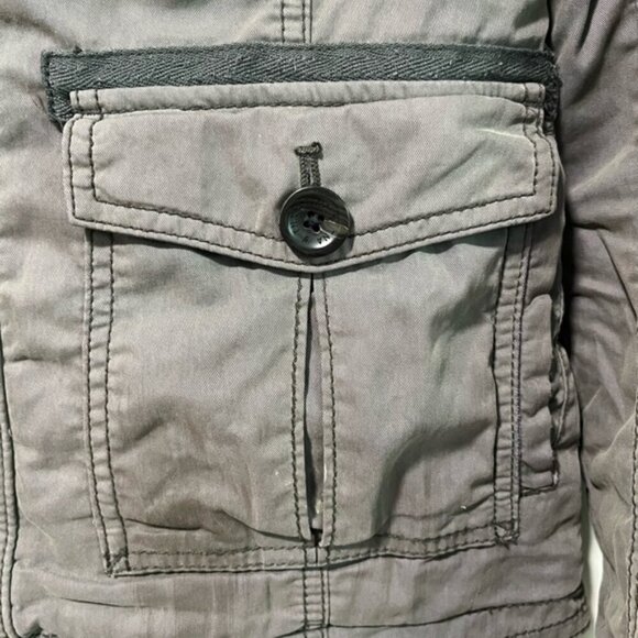 TNA Aritzia “Platoon” Military Jacket Gray Quilted Hooded Size S - Picture 6 of 16